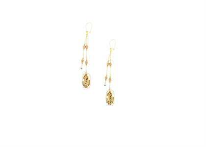 Three Tone Plated Saint Jude Dangler Earring